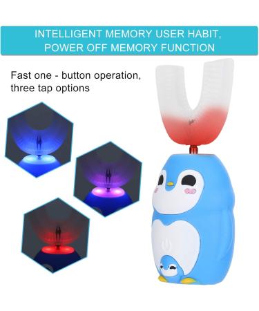 Kids U-Shaped Electric Toothbrush | IPX7 Waterproof Sonic Toothbrush for Children | 3 Cleaning Modes | Toddler Electric Toothbrush (Blue) - Buy Online on GoSupps.com