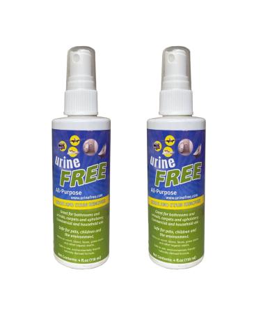 UrineFree - PetFresh - Odor & Stain Remover from any surface Suitable for Carpets Upholstery and Hardwood Floors - for Children Dogs and Cats - Household Uses (4 oz / 118 ml - Pack of 2)