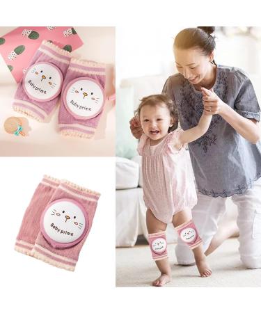 Kids Pink Cat Pattern Knee Pads - Safety Walking and Crawling Protection for Toddlers - Buy Online on GoSupps.com