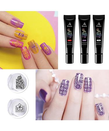 Nail Stamping Gel Polish 8 Colors Stamping Polish Red Black White Purple Blue Silver Soak Off Printed Gel UV Nail Polish Gel for Nail Stamp Plate Stamper DIY Nail Art Design - Buy Online on GoSupps.com