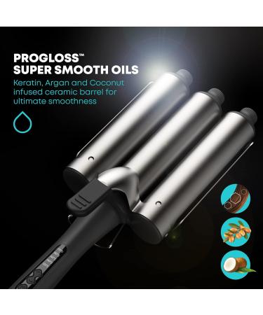 Revamp Progloss Boho Beach Hair Waver XL - 38mm 3 Barrel Waver with Variable Heat Options - Buy Online on GoSupps.com