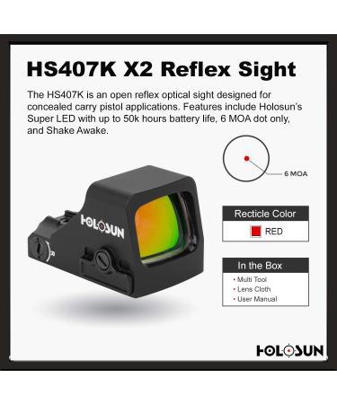 HOLOSUN HS407K-X2 Classic Reflex Red Dot Sight - Premium Optics for Precision Shooting - Buy Online on GoSupps.com