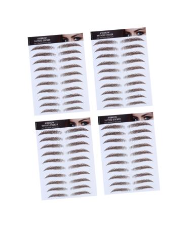 IWOWHERO 6D Hair- Eyebrows Stickers 4pcs Men Grooming for False D Sticker Tools Water Stickers Girl Realistic Women Stimulation
