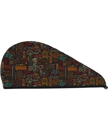 Ultra Plush Microfiber Hair Towel Wrap for Women | Ultra Absorbent Twist Turban for Curly Long & Thick Hair - Polynesian Turtles - Buy Online on GoSupps.com