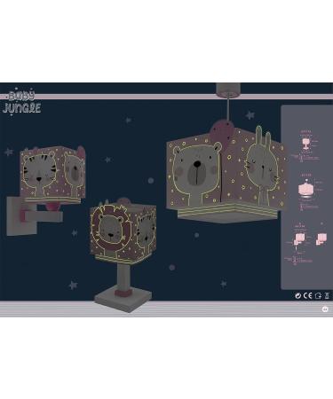 Dalber Children's Pendant Ceiling Lamp - Jungle Animals Design - Pink - E27 | Perfect for Kids' Rooms - Buy Online on GoSupps.com