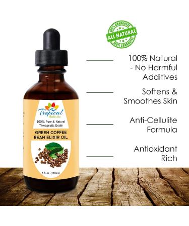 Green Coffee Bean Elixir Oil 4 oz - 100% Pure Unrefined Total Body Massage Oil for Cellulite, Weight Loss, and Firmer Skin - Buy Online on GoSupps.com