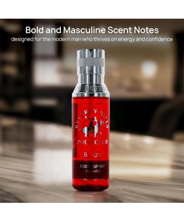 Beverly Hills Polo Club Body Spray for Men - BHPC Blaze - Fresh Earthy with Notes of Cedar & Basil - Long Lasting Body Mist Cologne Scent - Ideal Gift for Him 6oz - Buy Online on GoSupps.com