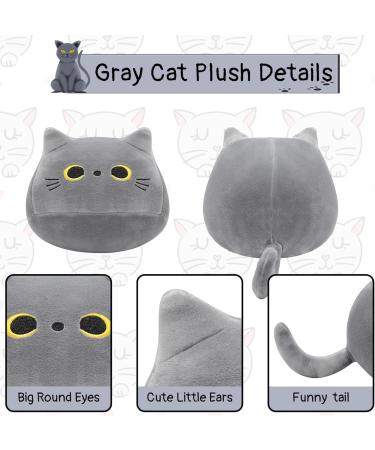 Yamepuia 3Pcs Gray Cat Plush Toy Kawaii Cat Stuffed Animal Pillow Cute Mini Cat Plushies Soft Cat Pillows Cat Shape Design Lumbar Back Cushion Decoration 3PCS Grey Cat Plush - Buy Online on GoSupps.com