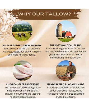 Untamed Organics Pure Tallow Lip Balm | 100% Grass-Fed Beef Tallow and Organic Beeswax | Moisturizing Lip Care for Dry Chapped Lips | Hypoallergenic Fragrance-Free | Handcrafted in USA | 4-Pack - Buy Online on GoSupps.com