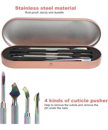 Cuticle Pusher Eco Friendly Nail Cuticle Pusher Rust-Proof Stainless Steel with Storage Box for Manicurist for Nail Salon - Buy Online on GoSupps.com