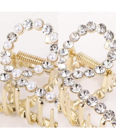 Shop Stylish Women's Metal Hair Clips - Large Slipproof Gripper with Pearls & Rhinestones | Perfect for Thick Hair - Buy Online on GoSupps.com