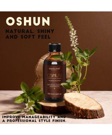 Simon & Tom Oshun Hair Serum - Organic Argan Oil for Nourished Smooth and Shiny Hair (100ml) - Paraben & Phthalate Free Controls Curly & Brittle Hair - Buy Online on GoSupps.com
