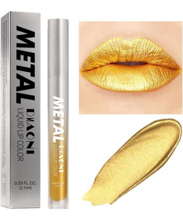 Gold Lipstick | 2 in 1 Gold Shimmer | 2.7ml Waterproof Gold Eyeshadow High Gloss Non-Sticky Lip Gloss Shimmer Eyeshadow for a Wobblo - Buy Online on GoSupps.com