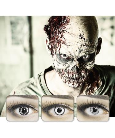 Buy Funnylens White Out Contact Lenses - Perfect for Halloween Carnival & Costume Fun | No Prescription Needed - Buy Online on GoSupps.com