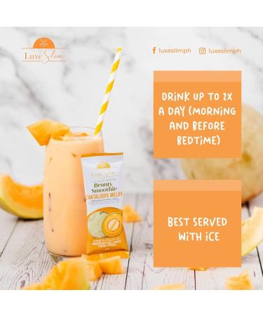 Luxe Slim Beauty Smoothie Cantaloupe Melon 80 000mg Hydrolyzed Marine Collagen 21gx10 Sachets 7.4075 Ounce - Buy Online on GoSupps.com