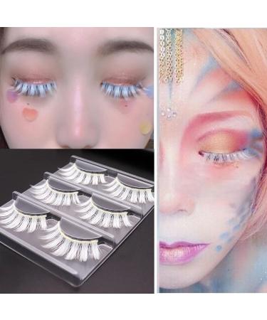 White False Eyelashes for Cosplay & Halloween | Natural Look Anime Makeup - 3 Pairs - Buy Online on GoSupps.com