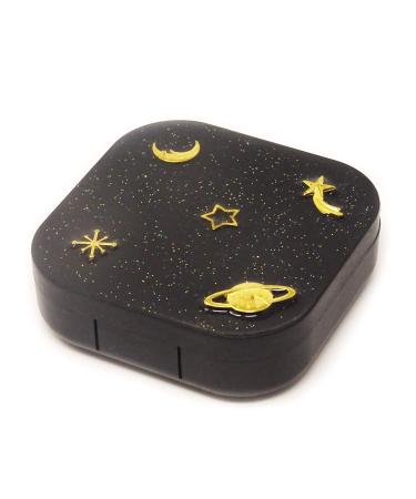 Honbay Fashion Planet Contact Lens Case Portable Contact Lens Box Kit with Mirror (Square) 5 Piece Set