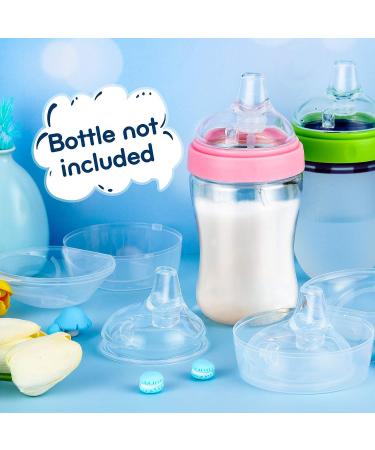 Variable Flow Silicone Baby Bottle Nipples - Set of 4 | Wide-Neck Design, Fits 7cm Diameter Bottles | Ideal for Babies Over 6 Months | Duckbill Cross Shape - Buy Online on GoSupps.com