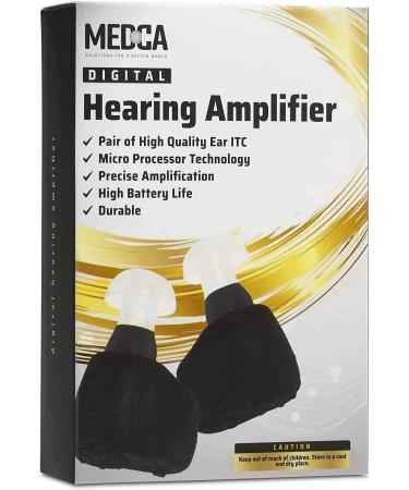 Digital Hearing Amplifier - In-The-Canal (ITC) Pair by MEDca - Doctor Designed Sound Amplification Devices for Adults (Black) - Buy Online on GoSupps.com