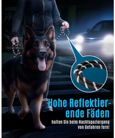 Onisall Dog Leash for Large & Medium Dogs - 3M Adjustable Nylon Reflective 200kg Strength - Ideal for Safe Walks - Buy Online on GoSupps.com