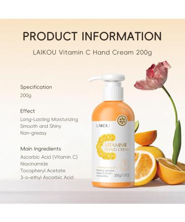 Vitamin C Hand Cream Moisturizing Lotion for Younger Hands - Rich Velvety & Protects Skin Nourishing Hydrating Exfoliating Film for Hands Body Moisturizer & - Buy Online on GoSupps.com