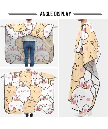 Waterproof Barber Cape | Funny Rabbit & Bear Design | Unisex Cheetah Hair Cutting Bib for Men - Buy Online on GoSupps.com