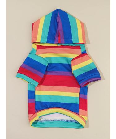 QWINEE Rainbow Colorful Dog Hoodie Sweatshirt for Small Dogs - Multicolor Medium - Buy Online on GoSupps.com