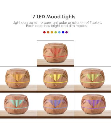 500ml Aroma Diffuser for Essential Oils - 10 Oils Included 36dB Silent Operation 7 Colors BPA-Free 4 Timers & Auto Shut-off - Buy Online on GoSupps.com