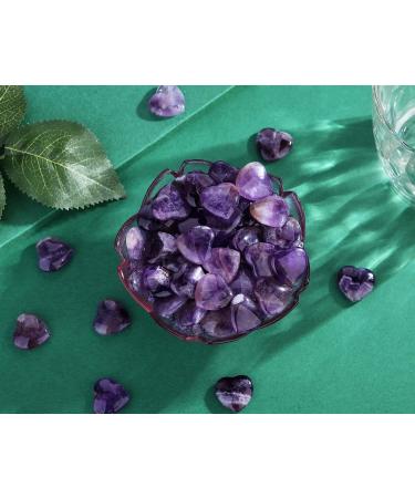 MAIBAOTA Amethyst Crystal Stone Healing Crystals Gemstones Pocket Gifts Heart-Shaped Nature Spiritual Energy Purple Crystals for Women Men Reiki Divination Balancing Yoga Meditation 10PCS - Buy Online on GoSupps.com