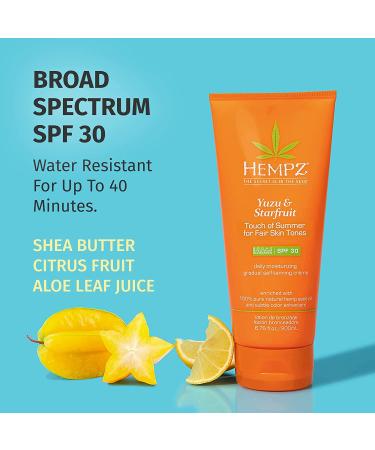 Hempz Daily SPF Yuzu & Starfruit Gradual Self-Tanning Creme SPF 30 for Fair Skin - Buy Online on GoSupps.com