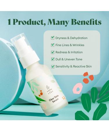 LUMA & LEAF Clear Slate Niacinamide Serum for Face Redness & Acne Relief with Bakuchiol & Aloe Vera Hydrating Vegan Daily Face Serum for Oily & Combination Skin - Buy Online on GoSupps.com