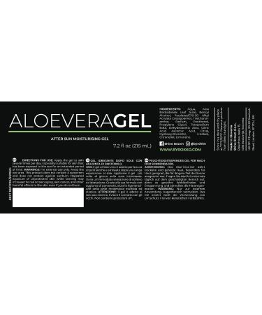 BYROKKO Aloe Vera Gel (215ml) - Fast-Absorbing After-Tanning Cooling Gel for Hydrated and Regenerated Skin - Buy Online on GoSupps.com