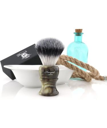 Haryali London Synthetic Shaving Brush | Elegant Design Buffalo Horn Imitation Handle - Premium Razor Brush for Men - Buy Online on GoSupps.com