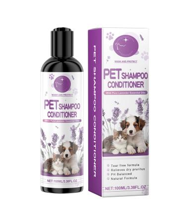 LearnLyrics Pet Conditioner Pet Shampoo for Dogs Natural Lavender Dog Shampoo 100ml Deodorizing Shampoo for Puppies