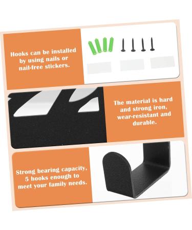 1pc Hook up Over Door Towel Hook Cabinet Door Hanger Iron Wall Hook Wrought Iron Heavy Black Iron Frame - Buy Online on GoSupps.com