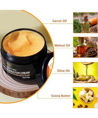 Tanning Accelerator 50g Tan Accelerator for Sun Instensive Brown Tanning Gel Premium Bronzer Cream Effective in Sunbeds & Outdoor Sun Achieve a Natural Tan with Natural Ingredients - Buy Online on GoSupps.com
