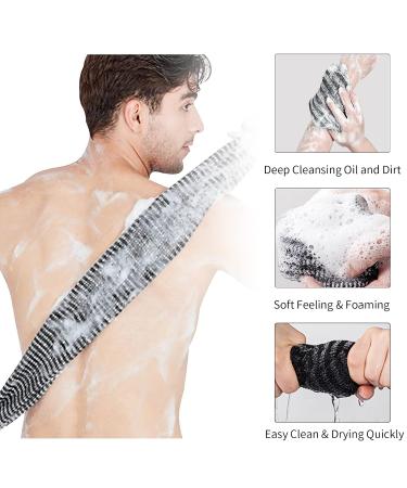 Yiclick 2 Pack Exfoliating Washcloth Towel - Korean Japanese African Body Scrubber Loofah Sponge - Shower Bath Exfoliator Rag - Buy Online on GoSupps.com