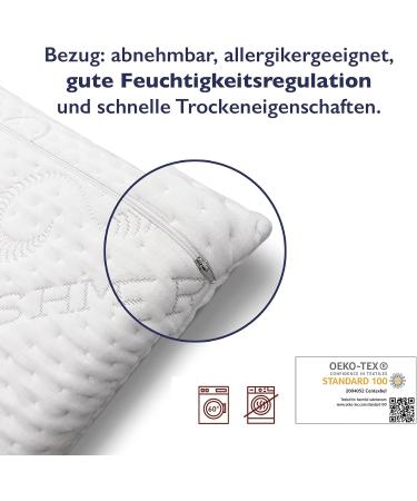 FMP Mattress Manufaktur Orthopedic Neck Support Cushion - Viscoelastic Pillow 70x36x13 cm White 13 cm High - Ideal Neck Pillow for Comfort & Support - Buy Online on GoSupps.com
