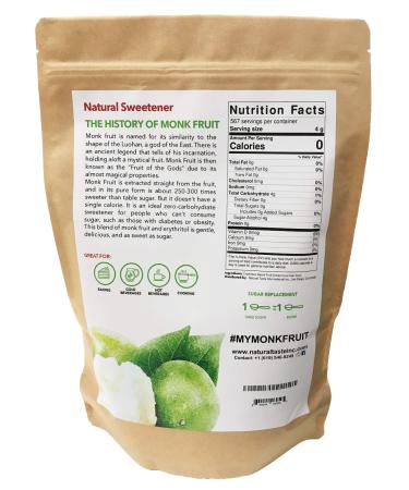 NAMANNA Monk Fruit Sweetener - Keto & Sugar Free Substitute, Non GMO, Gluten Free, Kosher - Classic White Erythritol Granulated - 5 lb - Buy Online on GoSupps.com