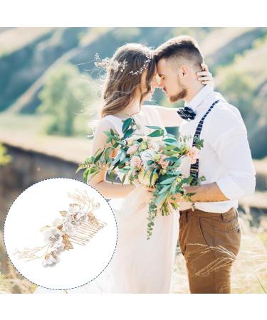ibasenice Gold Artificial Flowers Crystal Ab Rhinestones Wedding Hair Comb Hair Combs for Women Accessories Wedding Hair Clips for Brides Wedding Comb Child Vintage White Gold Rhinestone - Buy Online on GoSupps.com