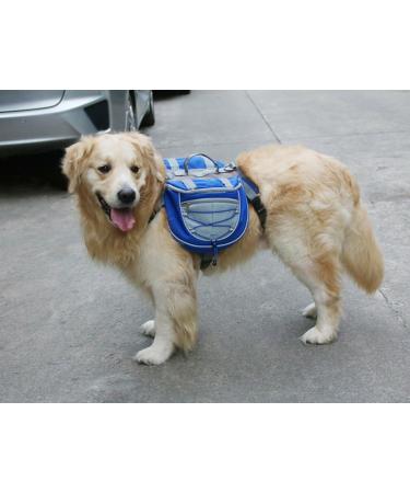 XIAOYU Dog Backpack - Adjustable Saddle Bag Harness Carrier for Travel Hiking & Camping - Blue - LL Blue - Buy Online on GoSupps.com