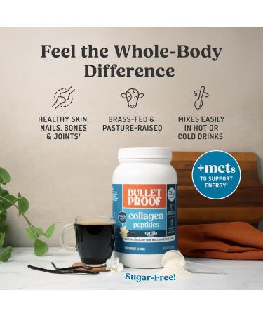Bulletproof Vanilla Collagen Protein Powder with MCT Oil 19g Protein 42.3 Oz Value Size Collagen Peptides and Amino Acids for Healthy Skin Bones and Joints Vanilla 42.3 Ounce - Buy Online on GoSupps.com