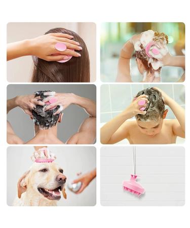 Scalp Massager & Shampoo Brush - Soft Silicone Bristles for Dandruff Relief, Hair Growth & Scalp Massage - Pink - Buy Online on GoSupps.com