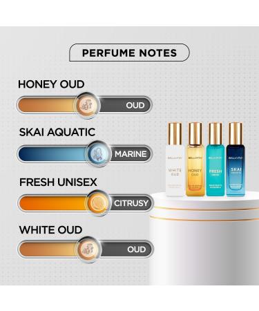 B.ella V.ita Luxury Unisex Eau De Parfum Gift Set 4 x 20ml for Men & Women with SKAI FRESH WHITEOUD HONEY OUD Perfume|Long Lasting EDP Fragrance Scent - Buy Online on GoSupps.com