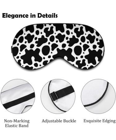 White Milk Cow Print Sleep Mask for Women | Adjustable Eye Shades & Elastic Strap - Buy Online on GoSupps.com