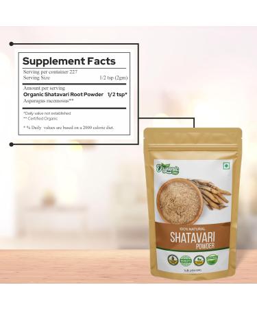 ORGANIC ZING Shatavari Powder Food Grade 454 g / 16 oz - Natural Plant Powder for Culinary and Daily Food Use 1 Pound (Pack of 1) - Buy Online on GoSupps.com