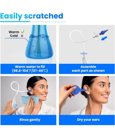 Ear Wax Removal Kit | Manual Ear Irrigation System for Adults & Kids | Includes Basin, Towel, and 31 Disposable Tips - Buy Online on GoSupps.com