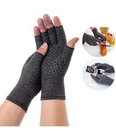 Arthritis Compression Gloves for Men & Women Fingerless Support for Rheumatoid Tendonitis & Osteoarthritis (Grey L) - Improve Comfort in Typing & Daily Activities - Buy Online on GoSupps.com