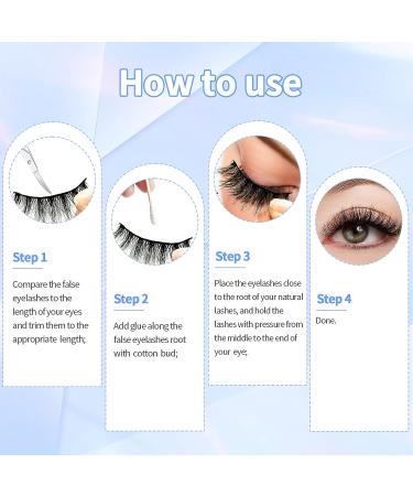Natural Look Soft Mink False Eyelashes - 10 Pairs | Fluffy, Reusable, Flexible - Buy Online on GoSupps.com