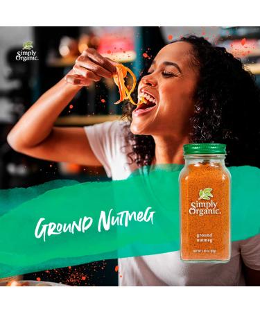 Simply Organic Ground Nutmeg 2.3 oz - Certified Organic Myristica fragrans Houtt - Buy Online on GoSupps.com